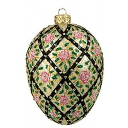 Christmas ornament Faberge Rose Trellis Egg, 10cm